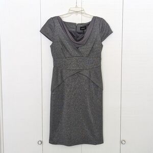 NWOT Metallic grey v neck dress